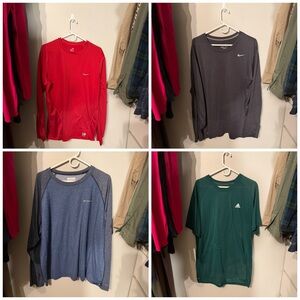 Adidas Green Long Sleeve Men's Tee